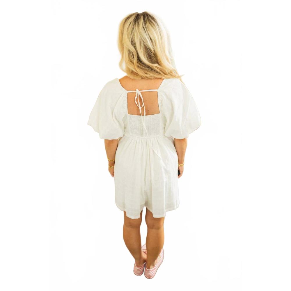 NEW WISHLIST lexi puff sleeve romper in off white - Picture 2 of 3